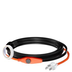 Pipe Heating Cable, 12FT 7W/FT Heat Tape for Pipes with Built-in Thermostat, Water Pipe Heat Cable Protects PVC Hose