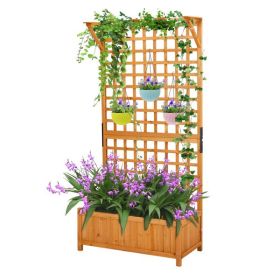 Garden Bed with Trellis, 72 Inch Height Metal Planter Box with Trellis