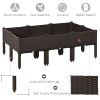 6 Piece Raised Garden Bed with Legs, Self-Watering Planter Box Raised Bed to Grow Flowers, Herbs & Vegetables, Brown