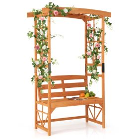 2-in-1 Multifunctional Garden Arch Bench - 39'x15.5' Seat Size, 660 lbs Capacity, Fir Wood with Weather-Resistant Coating