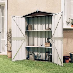 Garden Shed Brown Galvanized Steel and Plastic