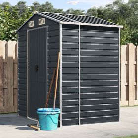 Garden Shed Anthracite Galvanized Steel 75.2 x 51.2 x 78.0 in