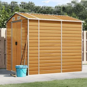 Garden Shed Light Brown Galvanized Steel Large Garden Shed