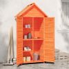Garden Tool Shed Brown Solid pine wood 35.0x20.7x68.9 in