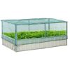 Raised Garden Bed, 5.7 x 3 x 2.3ft Steel Planter Box Outdoor with Cover, Gloves for Growing Vegetables, Flowers, Herbs, Green