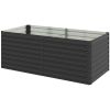 5' x 3' x 2' Raised Garden Bed, Galvanized Planter Box for Growing Flowers, Herbs and Vegetables, Dark Grey