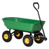 Garden Dump Cart Heavy Duty 440lbs Wagon with Steel Frame and 10'' Pneumatic Tires, Green