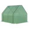 Steel Outdoor Raised Garden Bed with Greenhouse,Cover, Roll Up Door, Dual Use, 50"x37.4"x36.2", Green