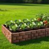 12PCS Stone Effect Garden Edging Flexible Landscape Border Fence PP Weather Resistant Decorative Lawn Pathway Flower Bed Edging with Gloves