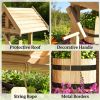 Wooden wishing well, wishing well flowerpot, natural