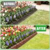 12PCS Stone Effect Garden Edging Flexible Landscape Border Fence PP Weather Resistant Decorative Lawn Pathway Flower Bed Edging with Gloves