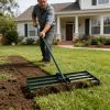Garden backyard leveler with 79.5 long handle heavy duty tool lawn leveling rake