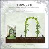 6.7' Steel Garden Arch Arbor with Scrollwork Hearts, Planter Boxes for Climbing Vines, Ceremony, Weddings, Party, Backyard, Lawn, Dark Gray