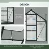 Greenhouse Garden, Green House, Outdoor Greenhouse Kit, PC Board with Sliding Door, 6.2' x 8.3' x 6.6', Grey
