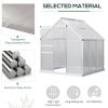 6' x 6' x 6.5' Polycarbonate Greenhouse, Walk-in Green House with Adjustable Roof Vent, Galvanized Base, Sliding Door and Rain Gutter for Outdoor