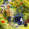 Garden Hose Reel Cart, Portable Water Hose Cart Hold Up to 98' of 5/8" Hose (Hose Not Included), Blue