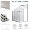 6' x 4' Aluminum Lean-to Greenhouse Polycarbonate Walk-in Garden Greenhouse with Adjustable Roof Vent, Rain Gutter and Sliding Door for Winter, Clear