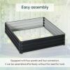 4' x 4' x 1' Raised Garden Bed Galvanized Steel Planter Box for Vegetables, Flowers, Herbs, Grey