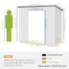 6 x 4FT Galvanized Garden Storage Shed, Metal Outdoor Shed with Double Doors and 2 Vents, Grey