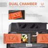Tumbling Compost Bin Outdoor Dual Chamber 360° Rotating Composter 43 Gallon with Sliding Doors, Orange