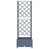 Garden Planter with Trellis Blue Grey 15.7x15.7x47.8" PP