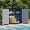 23.5 Cu.ft Outdoor Storage Shed with Lockable Door, PP HDPE Horizontal Garden Tool Cabinet - Gray