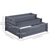 3-Tier Wood Raised Garden Bed, Elevated Planting Box, Outdoor Vegetable Flower Container, Herb Garden Indoor Kit, Gray