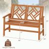 Solid Hardwood 2-Person Garden Bench, 660 LBS Capacity Ergonomic Patio Loveseat