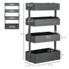 4-Tier Wooden Garden Box, Self-Draining, Fabric Bottom, Tiered Save Space, Planter Box for Flowers, Vegetables, Herbs, Gray