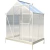 6.3'*4.2'*7' Polycarbonate Greenhouse, Heavy Duty Outdoor Aluminum Walk-in Green House Kit with Rain Gutter, Vent and Door for Backyard Garden
