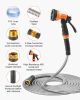 Metal Garden Hose 200 ft, Rust Proof Stainless Steel Water Hose, Heavy Duty Backyard Hose with 10 Function Nozzle, No-Kink & Flexible Water Pipe