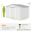 9.1' x 6.4' x 6.3' Garden Storage Shed w/ Foundation Kit Metal Tool Storage House w/ Double Doors Green