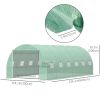 19.7' x 9.8' x 6.6' Large Walk-in Greenhouse Garden Plant Seed Growing Tent Tunnel Shed with Windows and Door Green