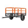 Garden Utility Trailer, 22 Cu. Ft. & 1600lbs, ATV UTV Trailer, Tow Behind Steel Dump Trailers, Removable Rear Panel