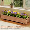 Pine Wood Raised Garden Bed with Drainage Holes & Protective Liner, Indoor Outdoor Planter Box for Herbs/Vegetables/Flowers