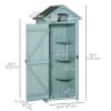 30" x 21" x 71" Garden Storage Shed, Outdoor Tool Utility Storage House with 3 Tier Shelves and Roof, Blue