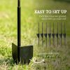4 Pack Garden Fencing for Yard, Decorative Fence Panels as Animal Barrier and Flower Edging, Circle, Black, Wave