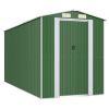 Garden Shed Green Galvanized Steel 75.6 x 173.2 x 87.8 in