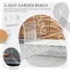 Outdoor Patio Bench 43'' with Armrests Metal Garden Bench for Backyard Poolside Lawn Furniture