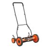 Push Reel Lawn Mower 18 inch, 5 Blades Manual Push Mower No Motor, 1.37-2.44 in Adjustable Cutting Height