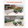 680 Lbs Steel Garden Cart on Wheels, Heavy Duty Garden Wagon Cart Pullable, Metal Outdoor Utility Yard Wagon Carts with 10" Tires