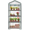 4 Tier Mini Greenhouse with PVC Cover & Roll-Up Zipper Door, Portable Waterproof Greenhouse for Garden Backyard, 27" x 19" x 62", Transparent