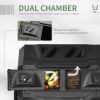 43 Gallon (160L) Tumbling Compost Bin Outdoor Dual Chamber 360° Rotating Composter with Sliding Doors, Solid Steel Frame and Gloves, Black