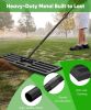 36x10 inch Lawn Leveling Rake, Upgraded Lawn Leveler Tool Heavy Duty Reinforced Connection, Garden Rake with Adjustable Long Handle