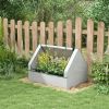 Metal Raised Garden Bed with Greenhouse, Small Planter Box with White & Silver Cover for Outdoor Gardening