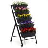 Vertical 5-Tier Raised Garden Bed with Wheels & Removable Planter Boxes for Patio Balcony