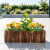 40" X 16" X 12" Wooden Raised Garden Planter Box Scalloped Edge for Outdoor Garden Planting