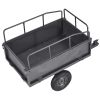 Garden Utility Trailer, 17 Cu. Ft & 600lbs Capacity, ATV UTV Hauling Trailer, Tow Behind Steel Dump Cart with 16" Tires, Hand Pull or Foot Pedal