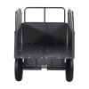 Garden Utility Trailer, 17 Cu. Ft & 600lbs Capacity, ATV UTV Hauling Trailer, Tow Behind Steel Dump Cart with 16" Tires, Hand Pull or Foot Pedal