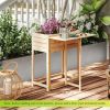Solid Fir Wood Raised Garden Bed, Foldable Side Table DIY Paintable Planter Box for Herbs